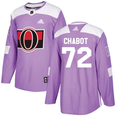 Adidas Ottawa Senators #72 Thomas Chabot Purple Authentic Fights Cancer Stitched NHL Jersey